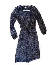 Gap, Navy blue and white flora-print Midi dress, Size XS
