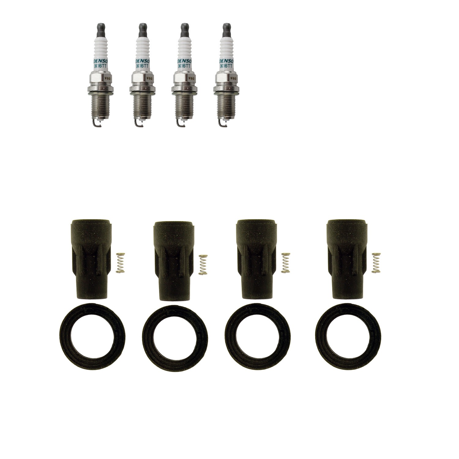 Denso 4 Iridium TT Plugs  NGK Ignition Coil Boots Kit for 2 200 200SX 4Runner