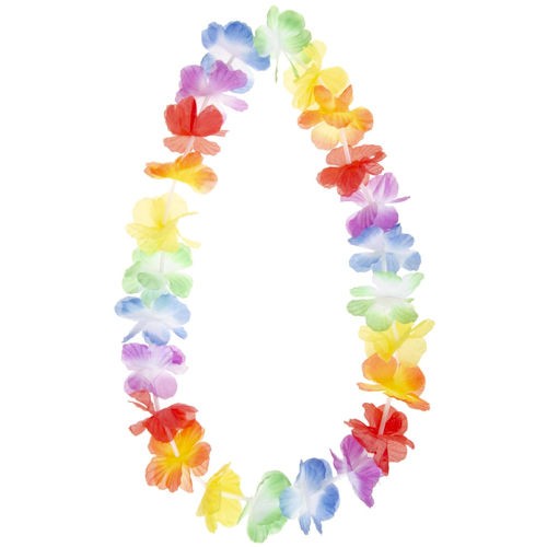 Hawaii Flower Necklace | 96cm | Vibrant Party Lei with Large Colourful Flowers - Picture 1 of 1