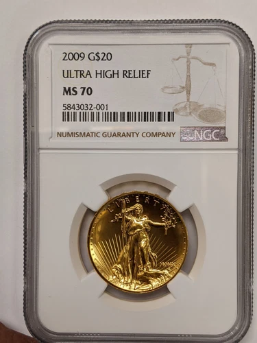 2009 Ultra High Relief $20 Gold American Eagle Coin NGC MS-70 Graded #F001