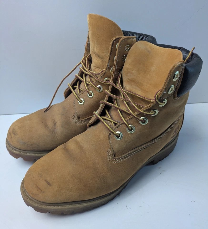 Timberland Boots Mens UK 8 Wide Wheat Nubuck Leather Waterproof 6 Inch 10061, photo 3 of 5