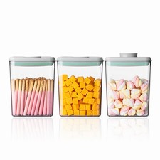 Ankou Pop Airtight Food Storage Containers with Lids- 3 Pcs Stackable One But...