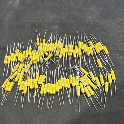 Lot of 100 Mallory Axial Film Capacitors 0.22UF 400V ±5% Plastic 150M 9818