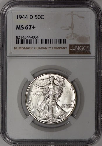 1944-D Walking Liberty Half Dollar 50c NGC MS67+ - Exceptional Quality!