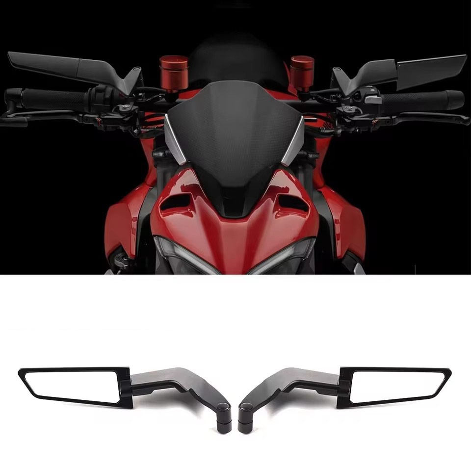 Motorcycle Fixed Wing Rear View Mirrors For Kawasaki Z400 Z650 Z750 Z900 Z1000