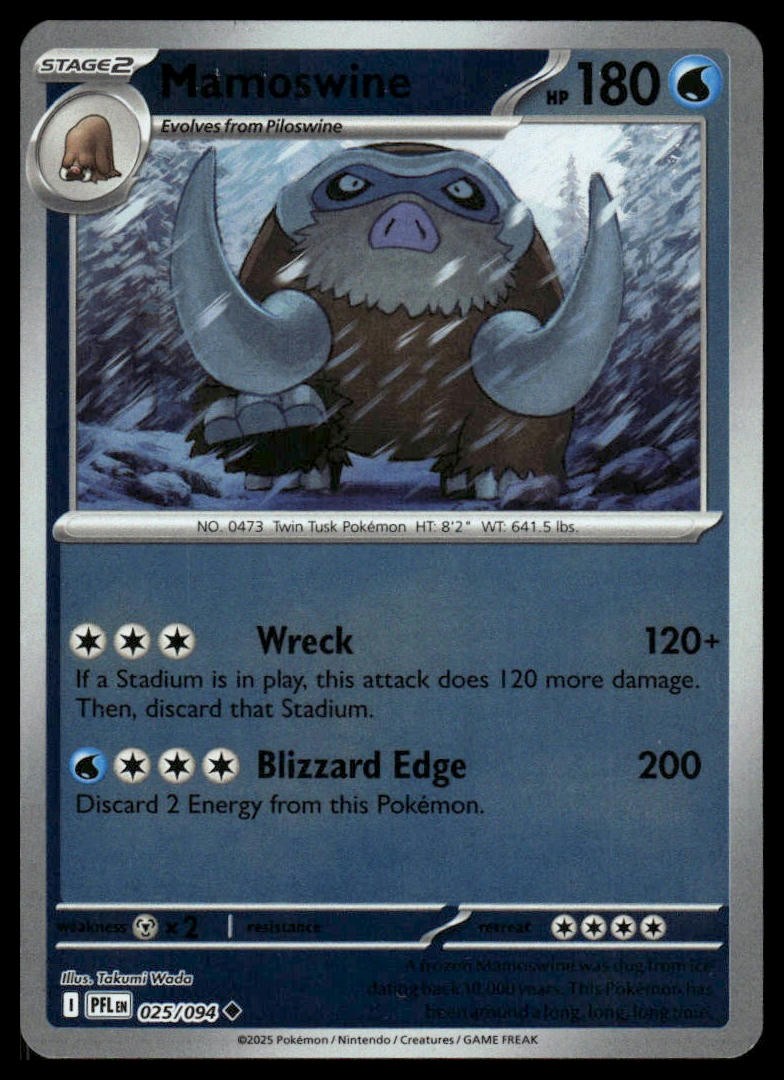 Mamoswine ME02: Phantasmal Flames #025/094 Reverse Holo NM