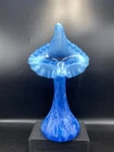 FENTON BLUE OPALESCENT DAISY AND FERN JIP JACK IN PULPIT VASE ~GORGEOUS~