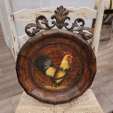 Decorative Metal Rooster Wall Plaque Country French Tuscan 19.75
