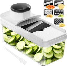 5 in 1 Mandoline Gemüsehobel Gemüsereibe - Gurkenhobel Dünne Scheiben - Reibe Fü