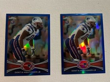 DONT'A HIGHTOWER Two 2012 TOPPS CHROME RC COLOR MATCH BLUE REFRACTOR/199 PATS SB
