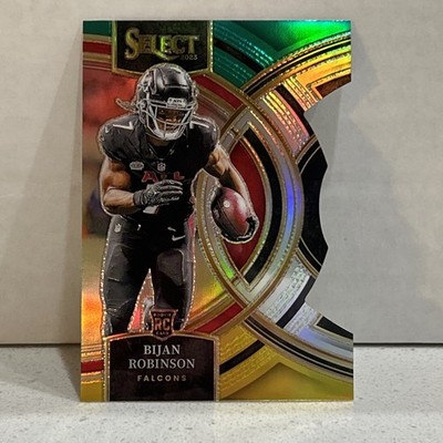 2023 Panini Select Premier Bijan Robinson #180 Green & Yellow Prizm Die-Cut