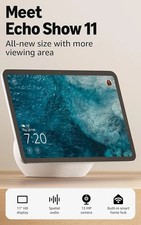 Amazon Echo Show 11 (newest gen), Vibrant Full-HD 11" display - Glacier White