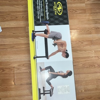Athletic Works Flat Training Bench Black Steel Frame Vinyl Padding 500 lbs