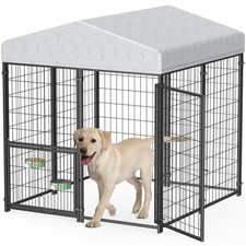 Large Dog Kennel Outdoor with Water-Resistant Roof Heavy Duty Outside Dog Kennel