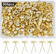 Brass Fasteners,300 Pcs Brads for Paper Crafts,Small Brads Metal Gold Brads for 