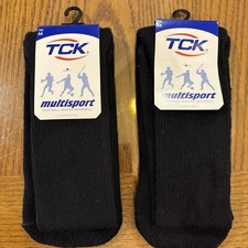 2 pairs TCK Unisex Multisport Socks Adult medium KneeHigh Black Athletic Sports 