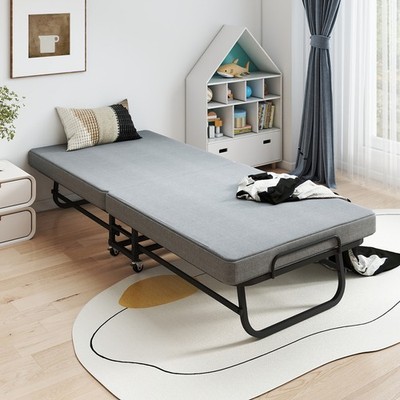 DUJAHM Folding Bed, Portable Fold Up Bed, Rollaway Bed with Mattress for Adults