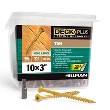 Deck Plus 3 Inch Epoxy Coated Exterior Wood and Fence Screws #10 x 3 Torx/Sta...