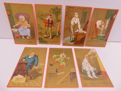 Set 7 Dobbins Electric Soap Antique Victorian Trade Cards Stages of Man #1