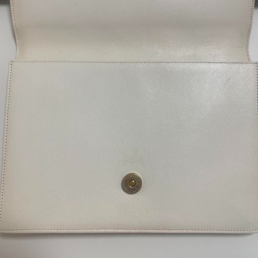 Borsa pochette Yves Saint Laurent beige in pelle borsa YSL