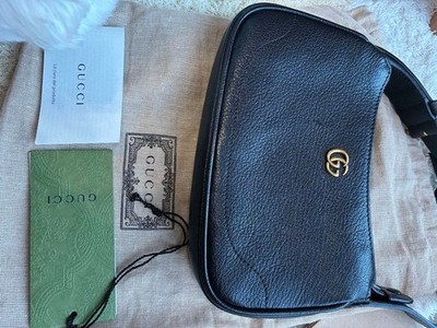 Gucci Aphrodite kleine Leder Schultertasche Damen schwarz 8,2 x 1,5 x 12 Zoll