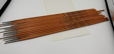 Vintage Set Of 14 Robert Simmons Art Paint Brushes Series 61R Very Good Cond.