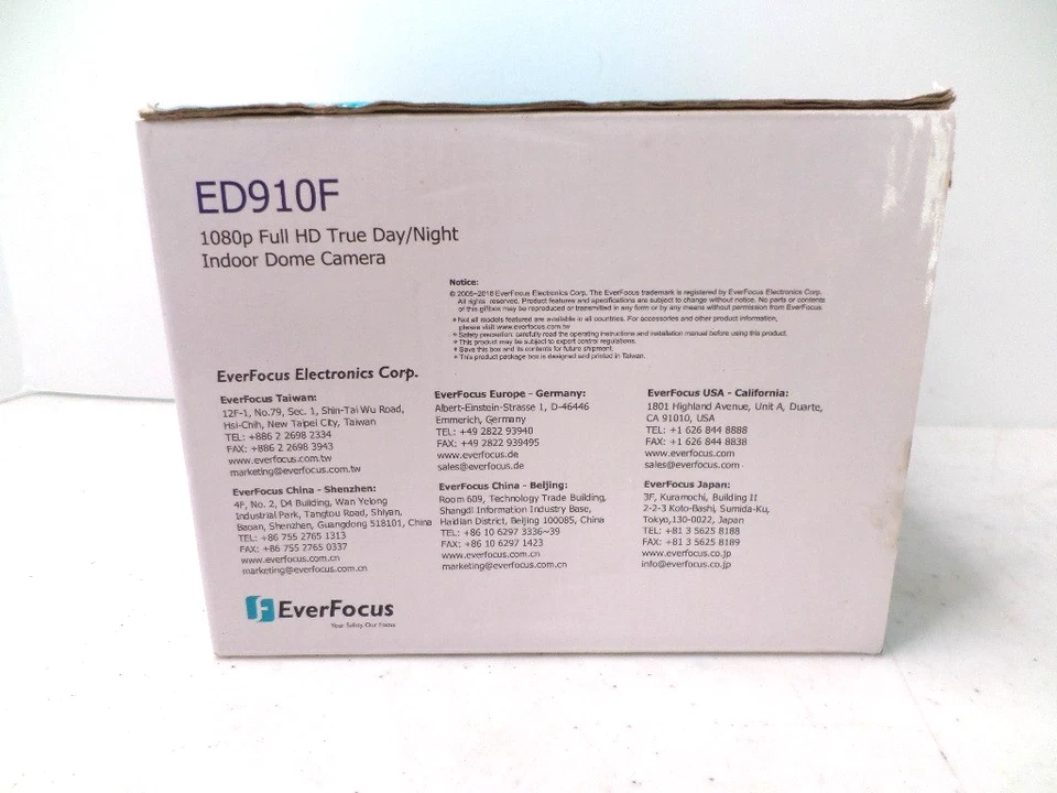 Everfocus ED910F 1080P HD True Day/Night Indoor Dome Camera Home Security - Image 4 of 4