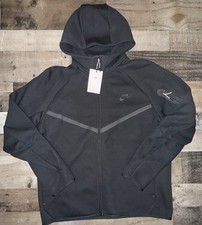 New Nike Tech Fleece Windrunner Mens Size L Full-Zip Hoodie Black HV0949 010
