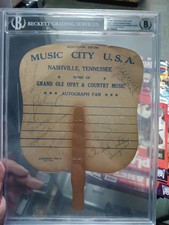 Grand Ole Opry Autograph Fan SIGNED Johnny Cash June Carter Cash +5 BAS RARE