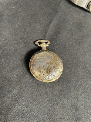 Vintage Majestron Brass Watch Quartz Pocket Watch Gold Tone “Duck