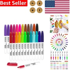 24 Colors Permanent Markers Fine Point Set Kids Crafting Drawing Wood Glass