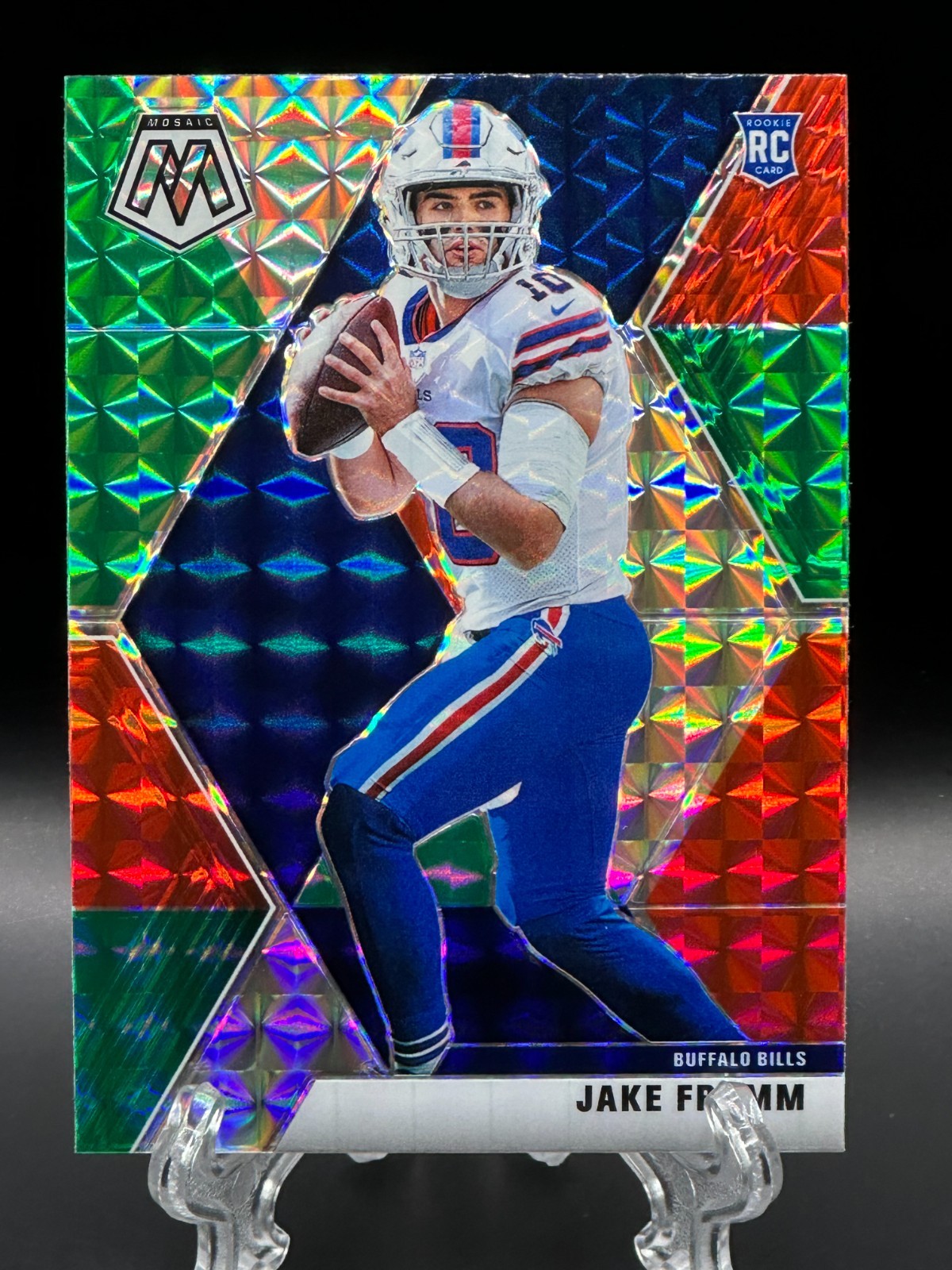 Jake Fromm 2020 Panini Mosaic Rookie Red & Green Choice Prizm #242 RC Bills