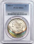 1883-O Morgan Dollars - PCGS MS-63 - Lovely Rainbow Toned
