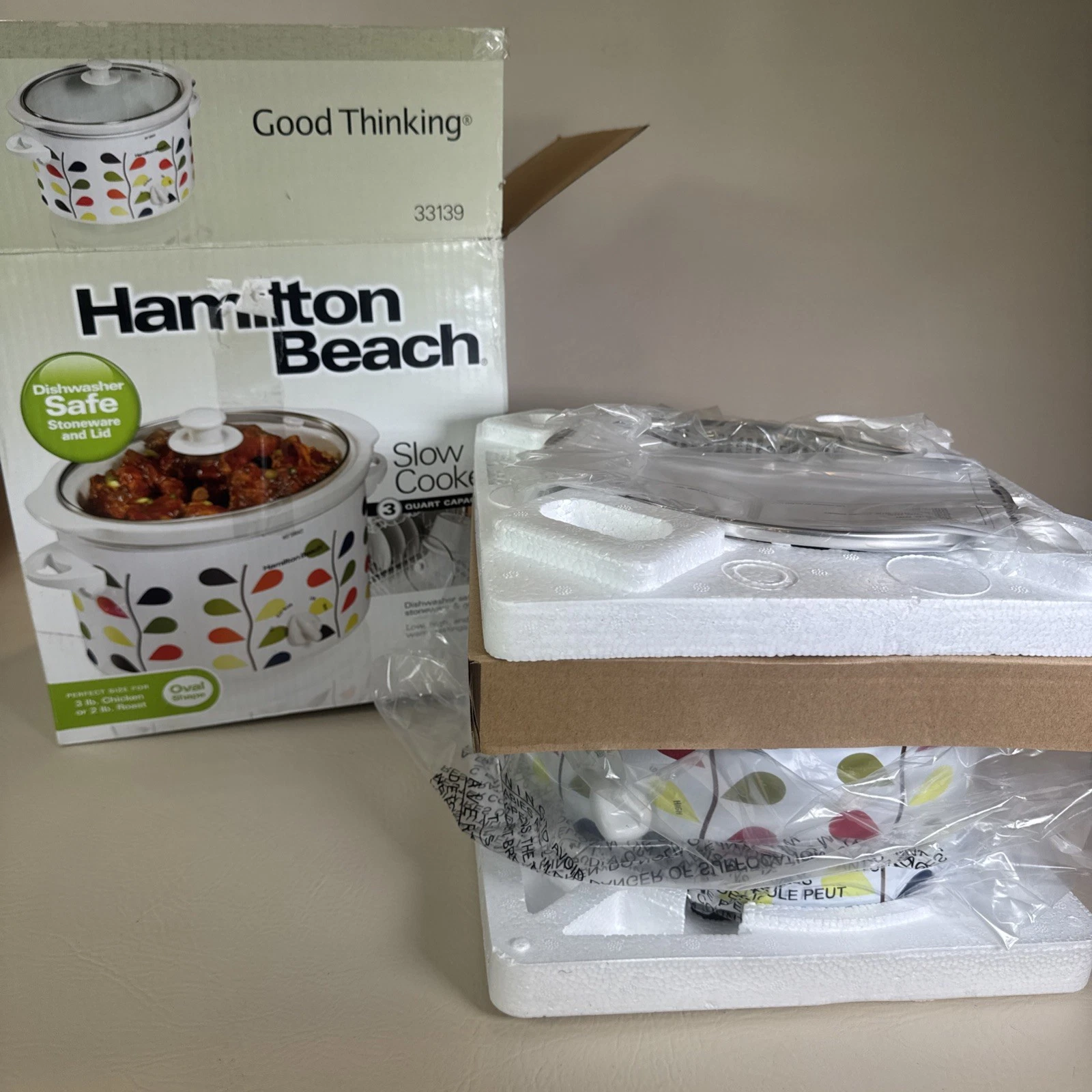 Hamilton Beach 3 Quart Slow Cooker Multicolor Oval Shape #33139