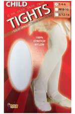 White Child Tights Costume Accessory Large