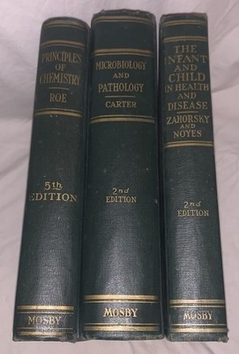 3 Medical & Text Books  1940s  Child Disease  Pathology  Chemistry...