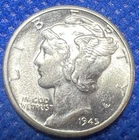 Uncirculated 1945-D Denver Mint Silver Mercury Dime AU-BU #241