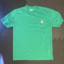 Carhartt Men's T-Shirt Light Green Size Mens Small Short Sleeve Loose Fit