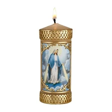 Needzo Hand Crafted Our Lady of Grace Catholic Prayer Candle, Unscented Decor...