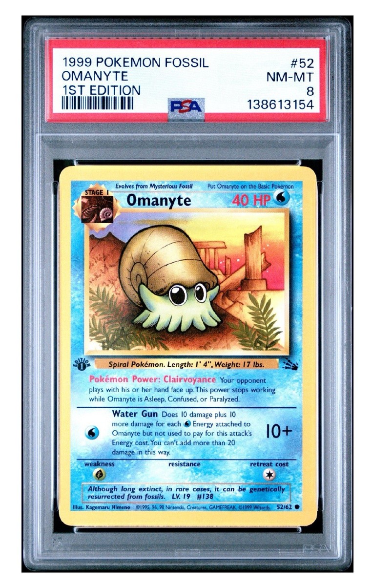 omanyte pokemon card value Omanyte 52/62 Fossil Regular for sale online