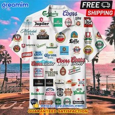 Beer Logo Short Sleeve Hawaiian Shirt