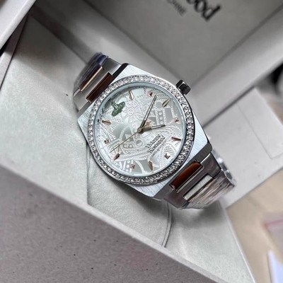 Vivienne Embossed White Dial Diamond Inlaid Watch Quartz Women's Watch