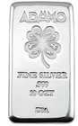 Adamo Four Leaf Clover 10 oz .999 Fine Silver Art Bar Adamo Metals USA Exclusive