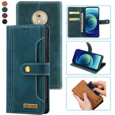 Motorola Moto G7 Play Notebook Style Card Case,Leather Magnetic Flip Phone Case