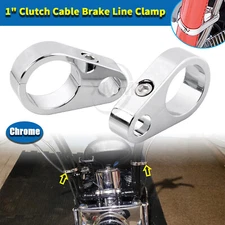 1" Frame Handlebar Clutch Cable Brake Line Clamp For Harley Street Glide Softail