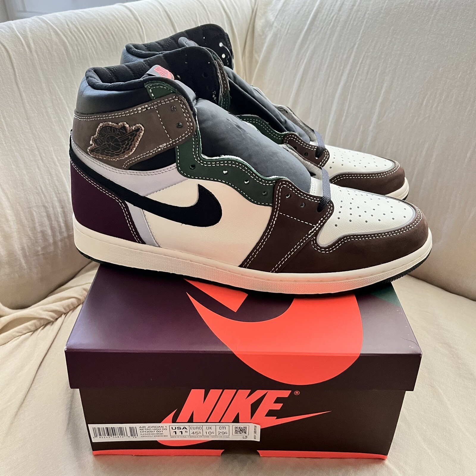 brown green jordan 1