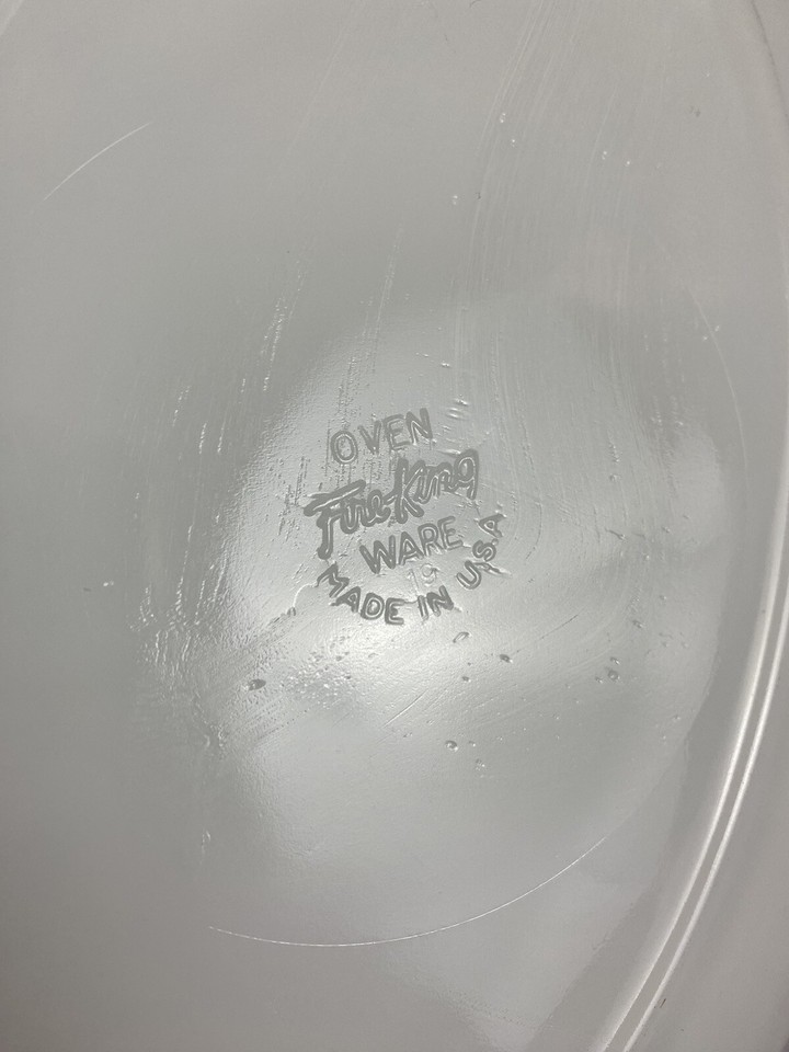 Vintage FIRE KING Milk Glass 12”x9” Serving Platter White Replacement