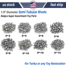 800PCS Semi Tubular Rivets 1/8" Diameter For Tonka Super Assortment Toy Parts US