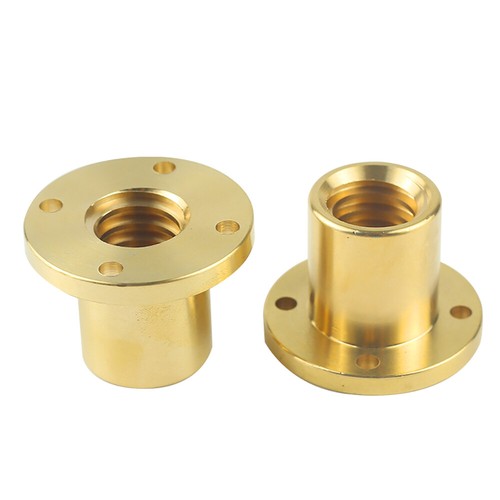 Brass Threaded Nut Round Flange Trapezoidal Threaded Nut T8 T10 T12 T14 T16 -T40 - Picture 4 of 5