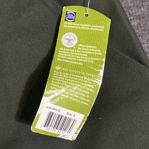 Boy Scouts of America Convertible Pants Youth Size 6 Green Cargo Canvas Uniform - Picture 5 of 20